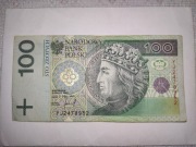 Banknot 100zł seria YJ zastępcza testowa próbna