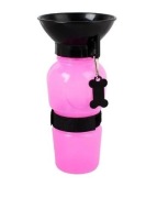 POIDŁO PODRÓŻNE DLA PSA BIDON 500ml RÓŻOWE - różowy