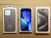 iPhone 15 Pro Naturalny Tytan + Dużo dodatków - Etui - Szkła Ochronne