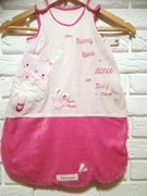 Różowy Śpiworek jesienny dla dziewczynki śpiwór ciepły 6 mies Róż