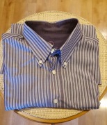 Męska KOSZULA marki Digel rozmiar L bawełna fioletowe paski  długi rękaw