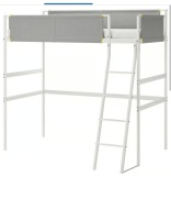 IKEA VITVAL Rama łóżka na antresoli biały 90x200cm