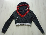 Piękna krótka damska bluza TOMMY HILFIGER rozmiar S kaptur szara