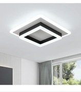 Nowoczesna lampa LED, czarna, kwadratowa