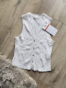 prążkowany sweterkowy top Sinsay nowy xs diamenciki wiskoza