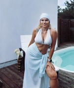 Pareo narzutka Okrycie plażowe pastelowy blękit