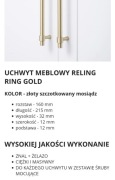 Uchwyt meblowy reling ring gold