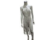 Sukienka boho makrama z frędzlami – ręcznie robiona, XS/S, nowa