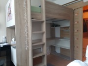 Łóżko antresola NOAH z biurkiem i półkami – 90 × 2