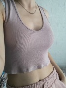 Top Zara M pudrowy róż 