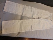 Spodnie damskie jeans białe bojówki S