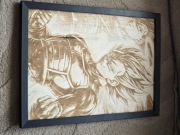 Dragon Ball - Vegeta i Goku wypalane laserowo w drewnie obrazy A4
