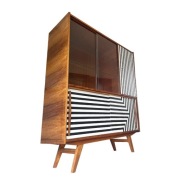 regał witryna biblioteczka vintage prl lata 60te