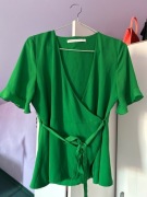 Bluzka wiązana dekolt V Zara Trafaluc S