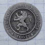 #1320 Belgia 10 centymów 1864