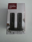 Dwa młynki z podstawką, ładowanie USB