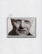 Portret Anthony Hopkins, format a4 w ramce.