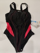 Aqua-Speed Kostium kąpielowy pływacki Damski Sara Czarno/Czerwony r.42