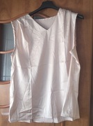 Satynowa bluzka bez rękawów z lekkim połyskiem