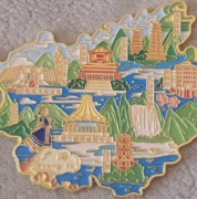 Magnes na lodówkę metalowy Chiny Mapa Chin Wielki Mur Jangcy Pekin(22)