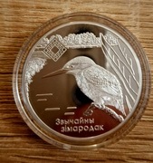 Zimorodek 20 rubli Białoruś 2008 sebro proof