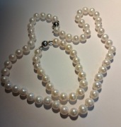 Naszyjnik i bransoletka z pereł.Komplet