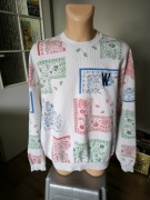 Zara Bluza męska XL biała wzorzysta sweatshirt oversize cotton kolorowa y2k