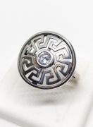 Pierścionek motyw grecki cyrkonia srebro 925 rozmiar 15