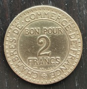 Moneta 2 franki Francja 1923 ORYGINAL UNIKAT ANTYK wiek 103 lata