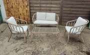 Meble ogrodowe komplet - kanapa + 2 fotele + stolik 