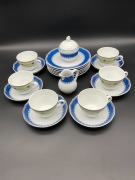 Elegancki niemiecki serwis kawowy Tchibo TCM na 6 osób, niezapominajki