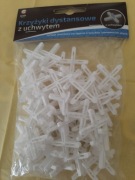 Krzyżyki dystansowe z uchwytem do płytek 4 mm,70 sztuk. 