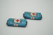 Stare blaszane autka Tin Toy Ambulance Made in Japan 2 szt