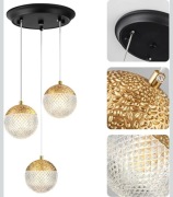 Lampa sufitowa wisząca złoto szklane kule 