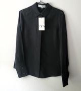 czarna koszula bluzka zara S 36  xs 34 100%jedwab