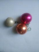 Bombki szklane PRL choinkowe małe 3 sztuki