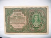 POLSKA BANKNOT 500 Marek Polskich 1919 r. II seria AG