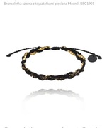 By Dziubeka bransoletka czarna pleciona z kryształkami Moonlit BSC1901 NOWA