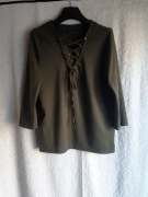 Bluzeczka, top, khaki, sznurowana, Reserved, r.S/M