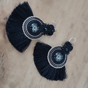 Kolczyki damskie sutasz czarne