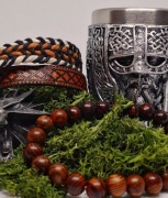 Zestaw prezentowy męski - wikinga. Bransoletki, brelok, kielich wojownika.