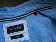 Koszula letnia męska czysty len Christian Berg, L, niebieska 