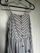 Sukienka letnia midi na lato w paski, włoska, 34, XS, na ramiączkach