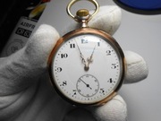 Duży Zegarek Kieszonkowy, Precyzyjny ! Koperta ze Srebra - Ag. Sprawny !