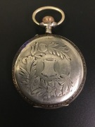 ZABYTKOWY ZEGAREK KIESZONKOWY XIX/XX W. Remontoire SREBRNA KOPERTA Ag .800