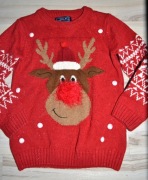 393* next Świąteczny sweter renifer 5 lat_ 110 cm