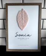 Metryczka dla dziecka, makrama, plakat A3, prezent