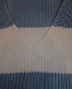 Sweter bluzka C&A pasy biały niebieski 44 46