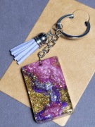 Brelok Wyspa fioletowa do kluczy z żywicy RĘKODZIEŁO HANDMADE 