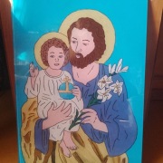 Obraz na szkle św. Józef z Dzieciątkiem Jezus 